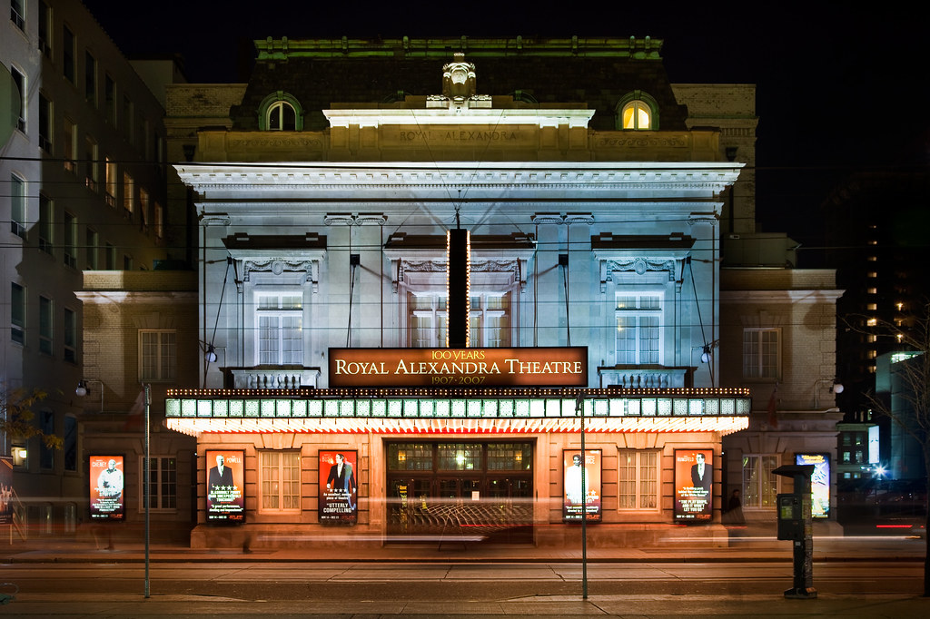 The Royal Alexandra Theatre in Toronto at night.