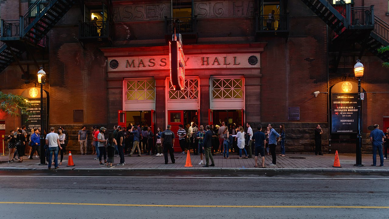 Crowd outside Massey Hall, Toronto.