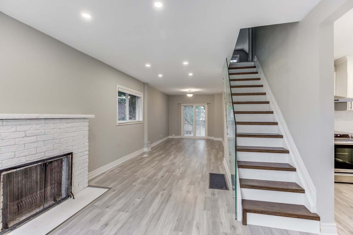 54 Huntington Ave living room, dining room and stairs.