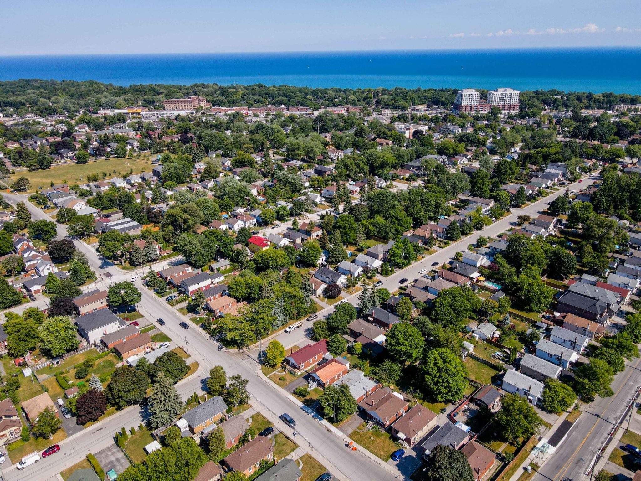 Aerial view of Birchcliffe-Cliffside, a suburb of Scarborough.