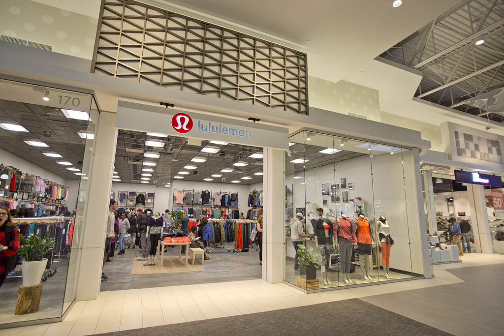 Lululemon storefront and clothes