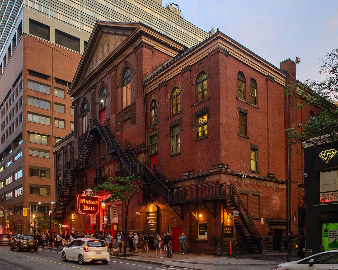 Exterior of Massey Hall Toronto.