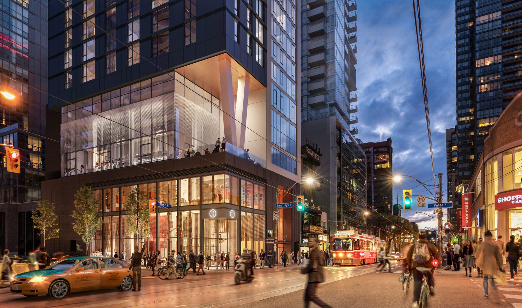 Artist's rendering of 357 King West in Toronto's Entertainment District (and, first of all, also, another, furthermore, finally, in addition)