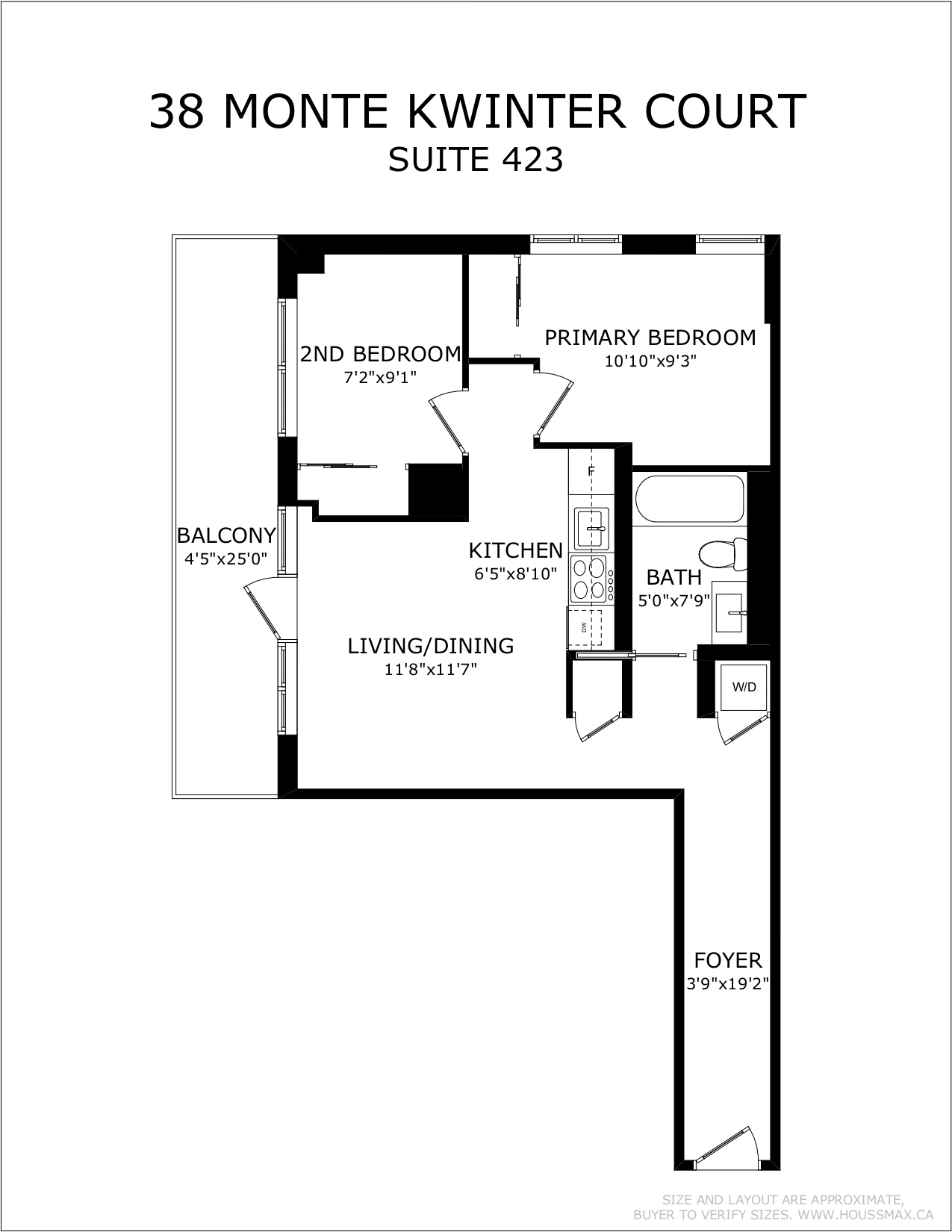 Floor plans for 38 Monte Kwinter Court Unit 423.