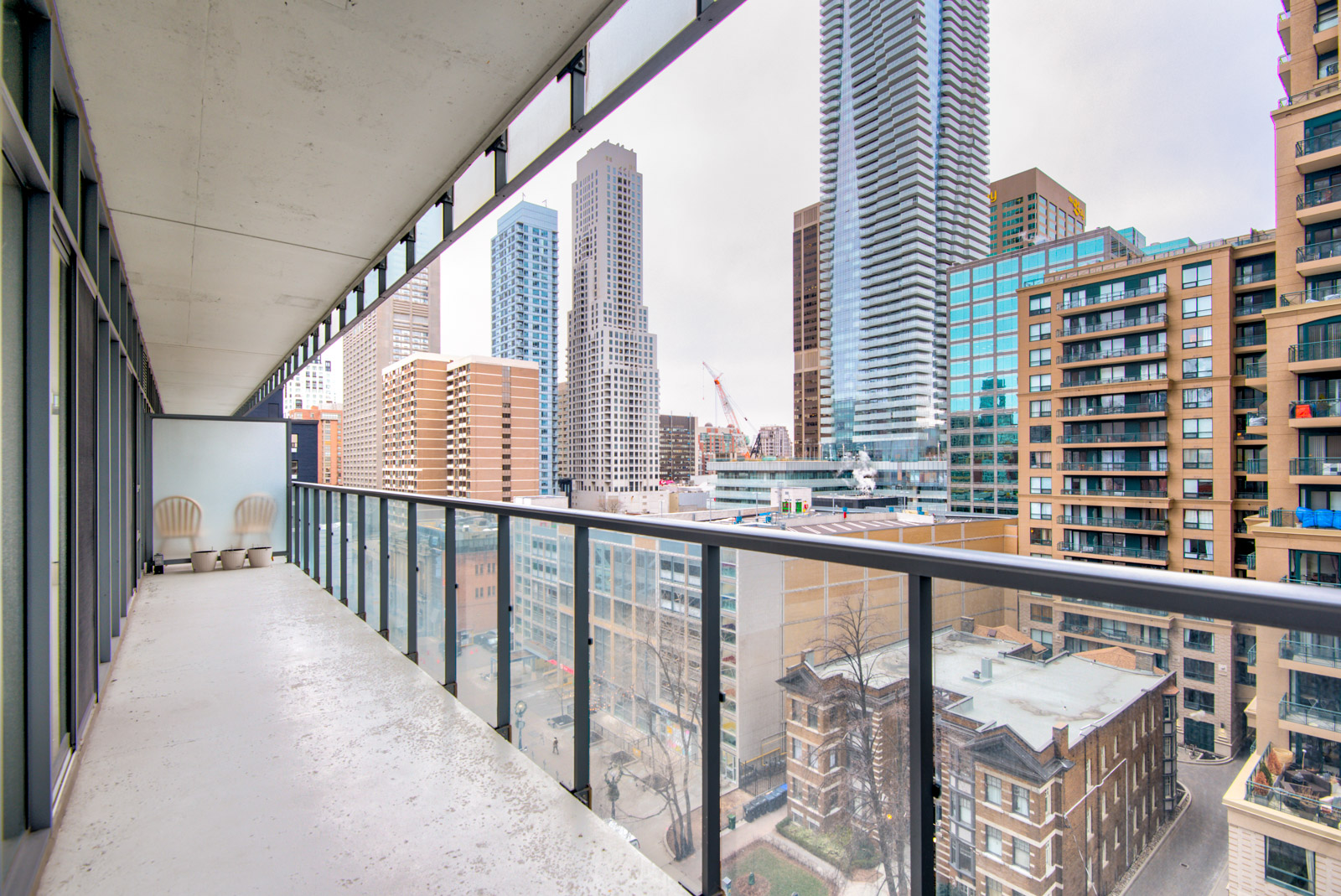 33 Charles St E Unit 911 balcony from another angle