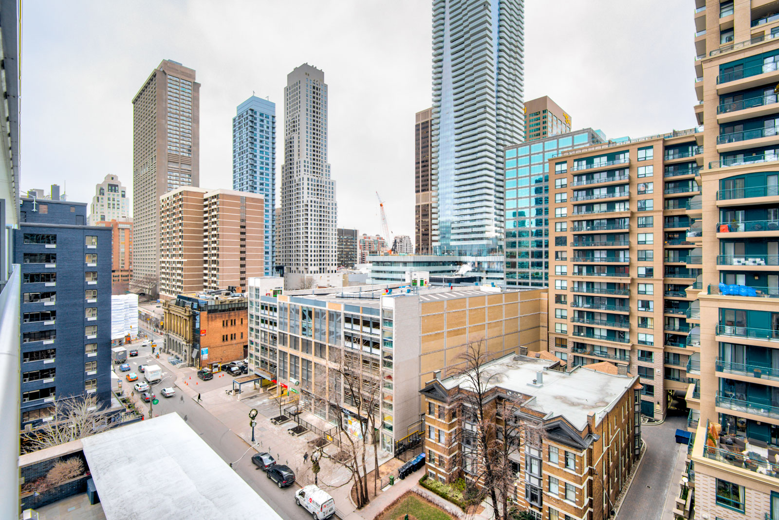 View from Casa Condos and 33 Charles St E balcony of Church-Yonge Corridor