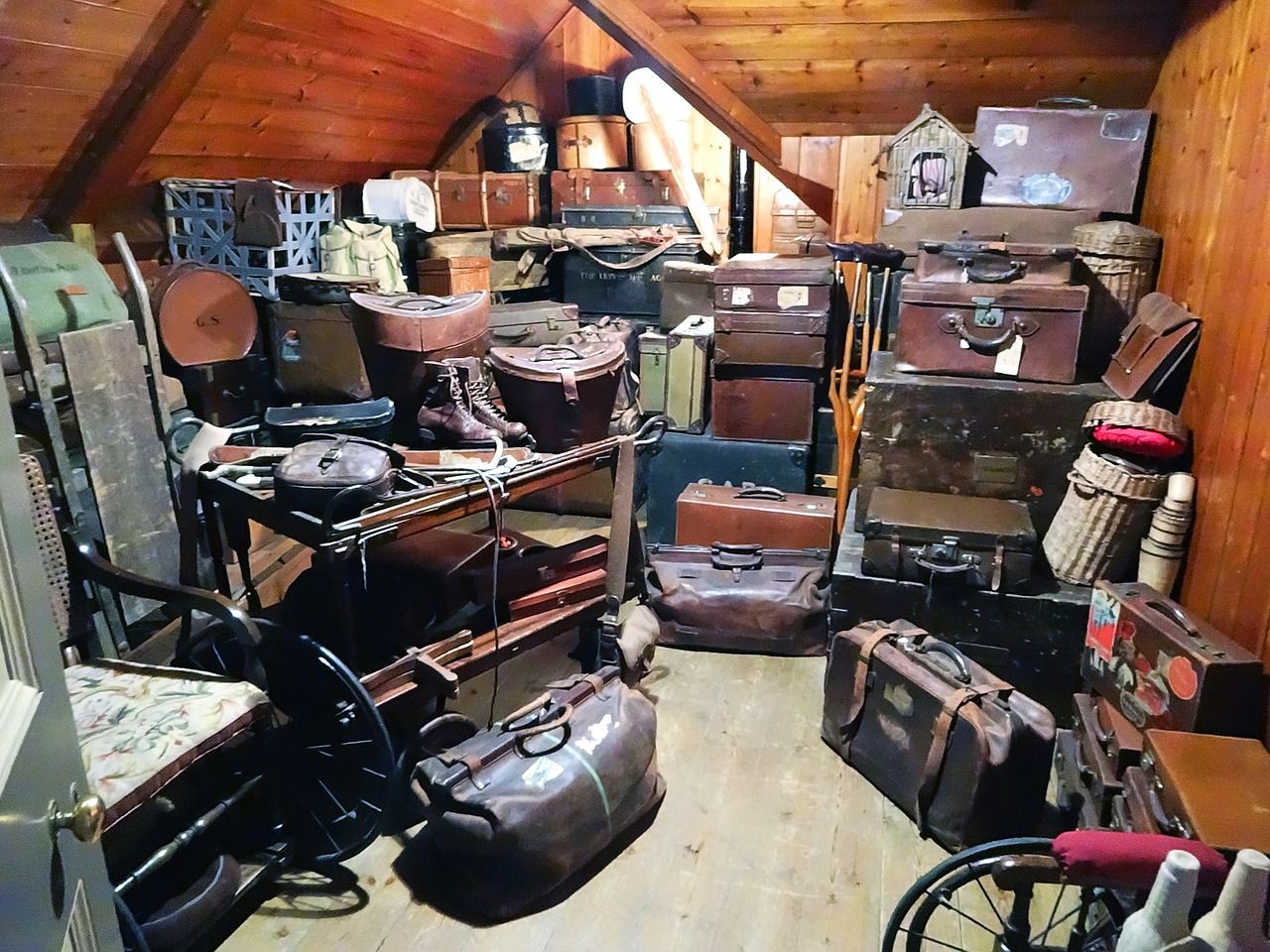 Pre-Listing Tip 4 shows an attic full of bags and luggage.