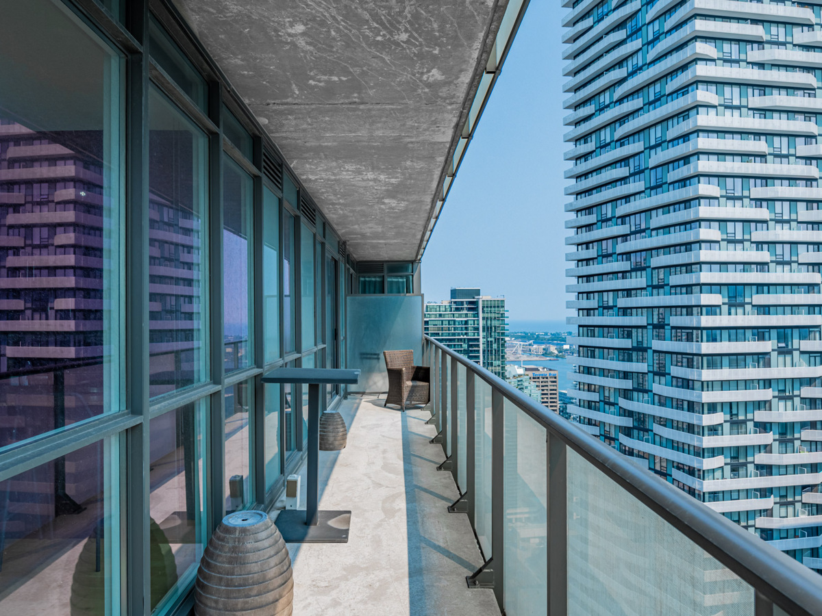 55 Bremner Blvd 4709 balcony with glass panels.