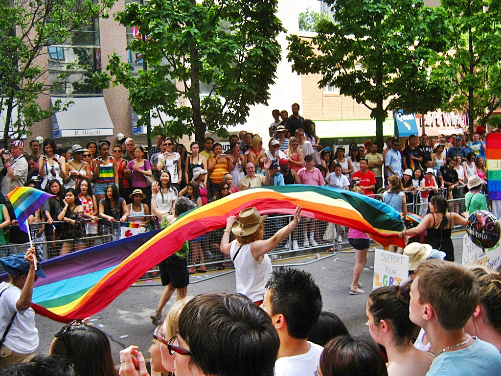 Photo of Pride Parade in Toronto's The Village.
