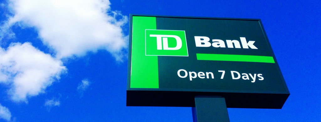 TD Canada Trust sign and blue sky