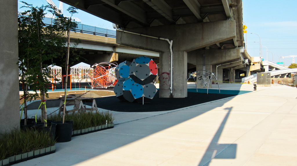 Pic of Underpass Park and its playground.