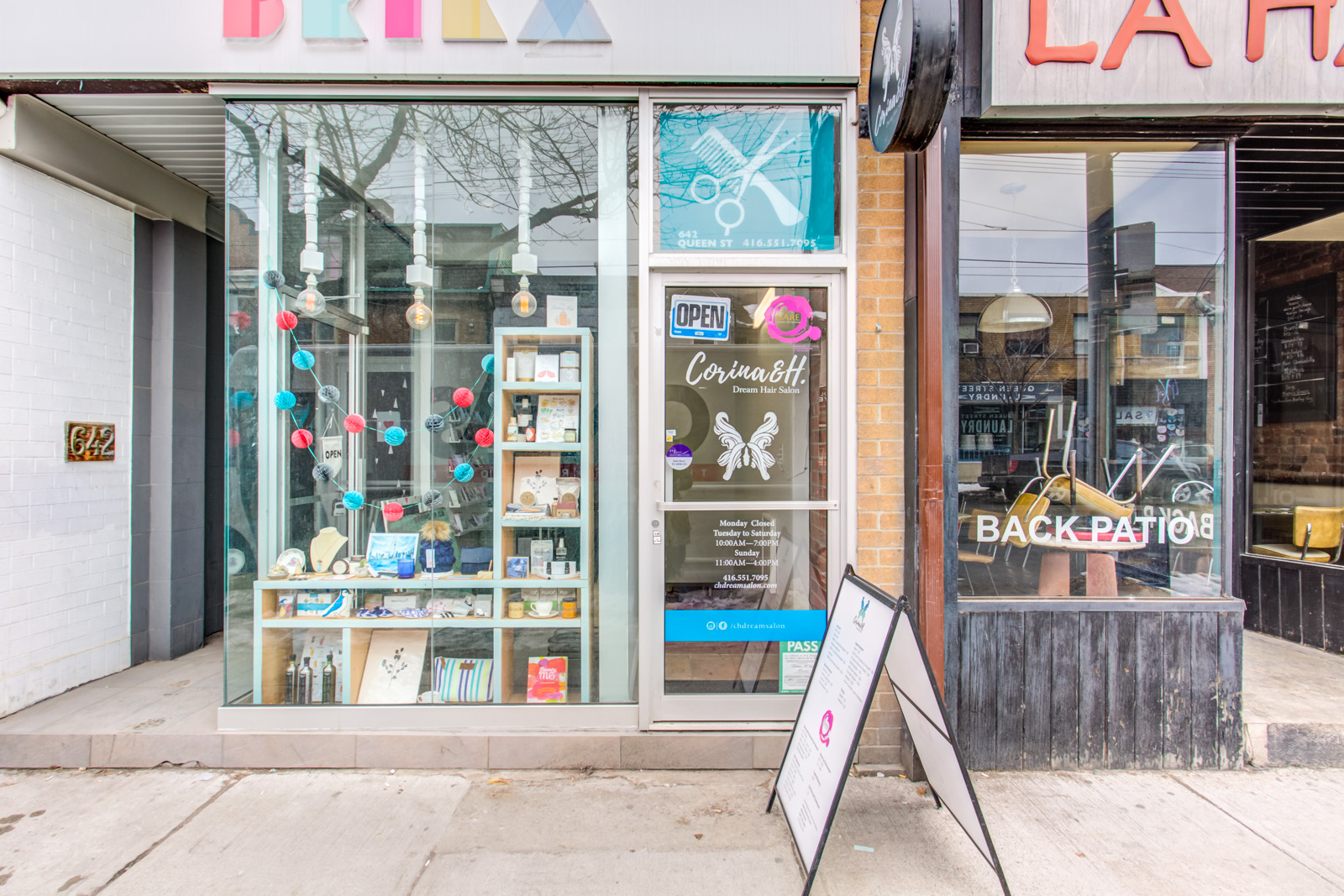 Exterior of hair salon