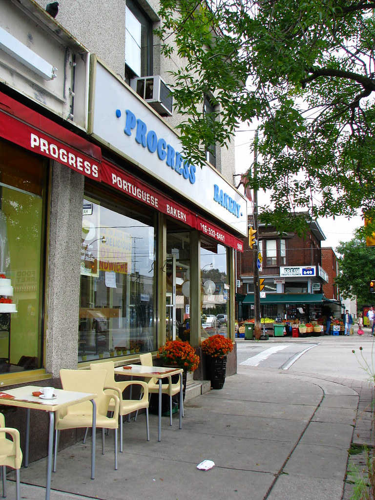 Exterior of Progress Bakery in Toronto's Dovercourt Wallace Emerson Junction neighbourhood.