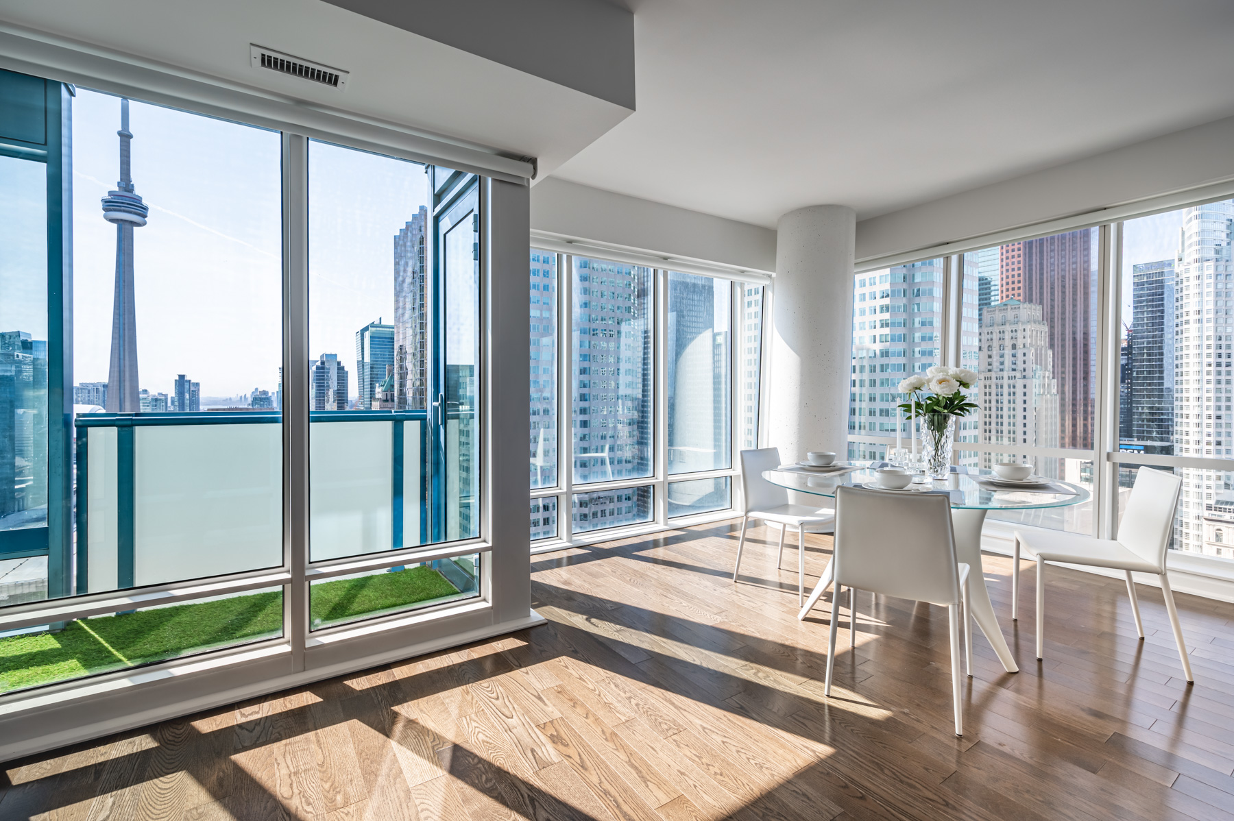 View of CN Tower from 8 The Esplanade Ave Unit 3305 dining room.