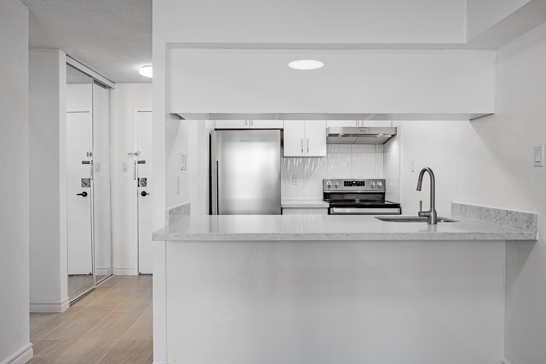 120 St. Patrick Unit 807 – newly renovated condo kitchen.