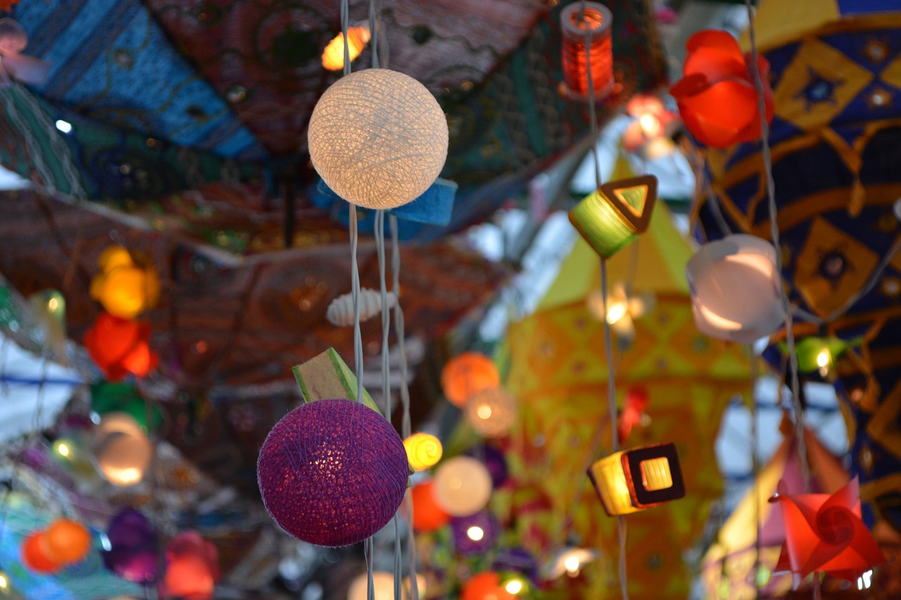 Diwali lights and decorations at Gerrard Street in Toronto's East End.