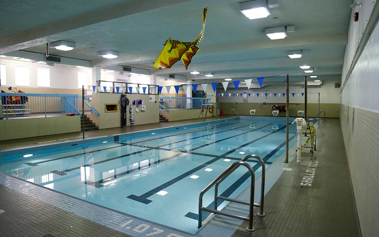 Indoor pool and kite at Moss Park community centre.