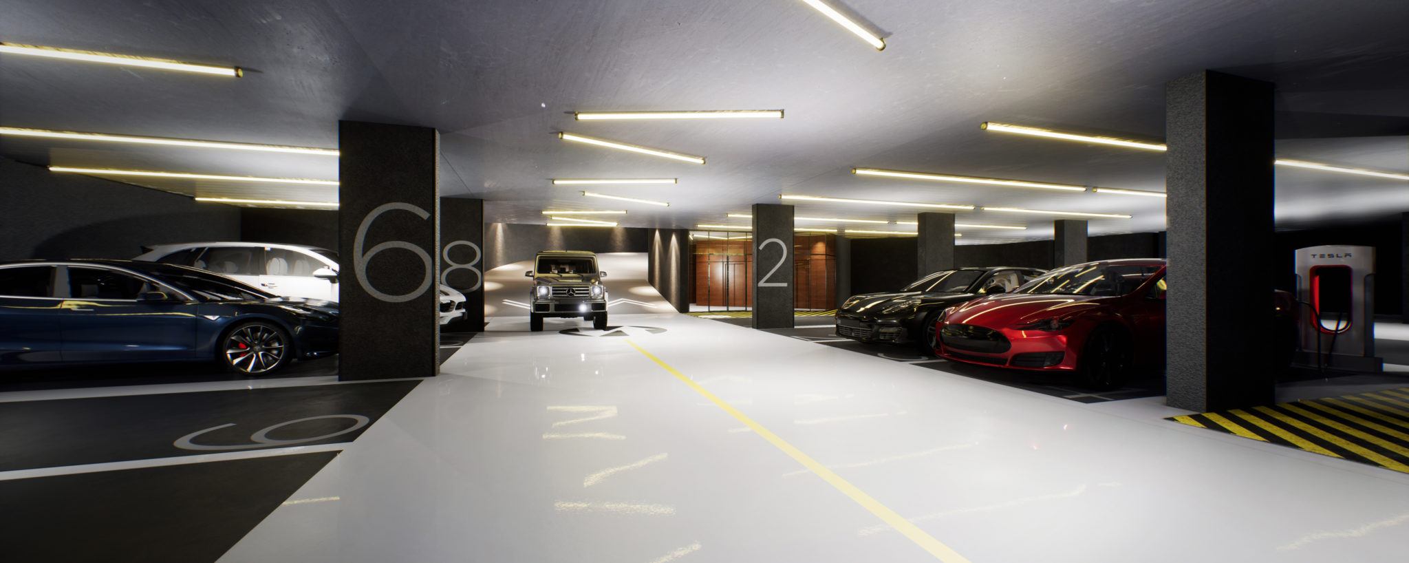 Picture of 1181 Queen St. West's underground parking garage. Toronto real estate agent because, so, due to, while, since, therefore same, less, rather, while....