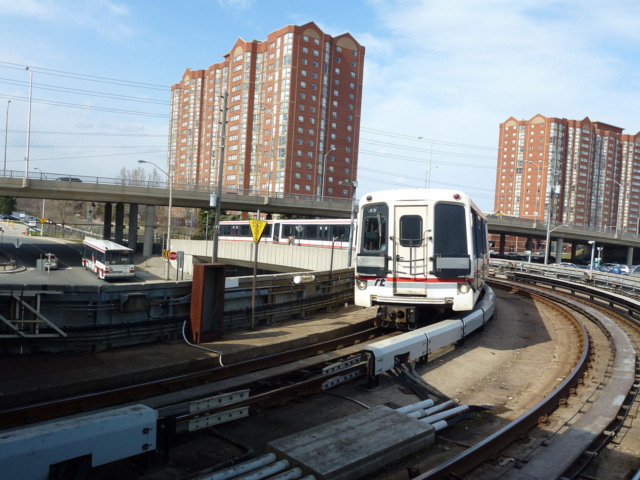 Colour photo of subway trail on Yonge & Eglinton