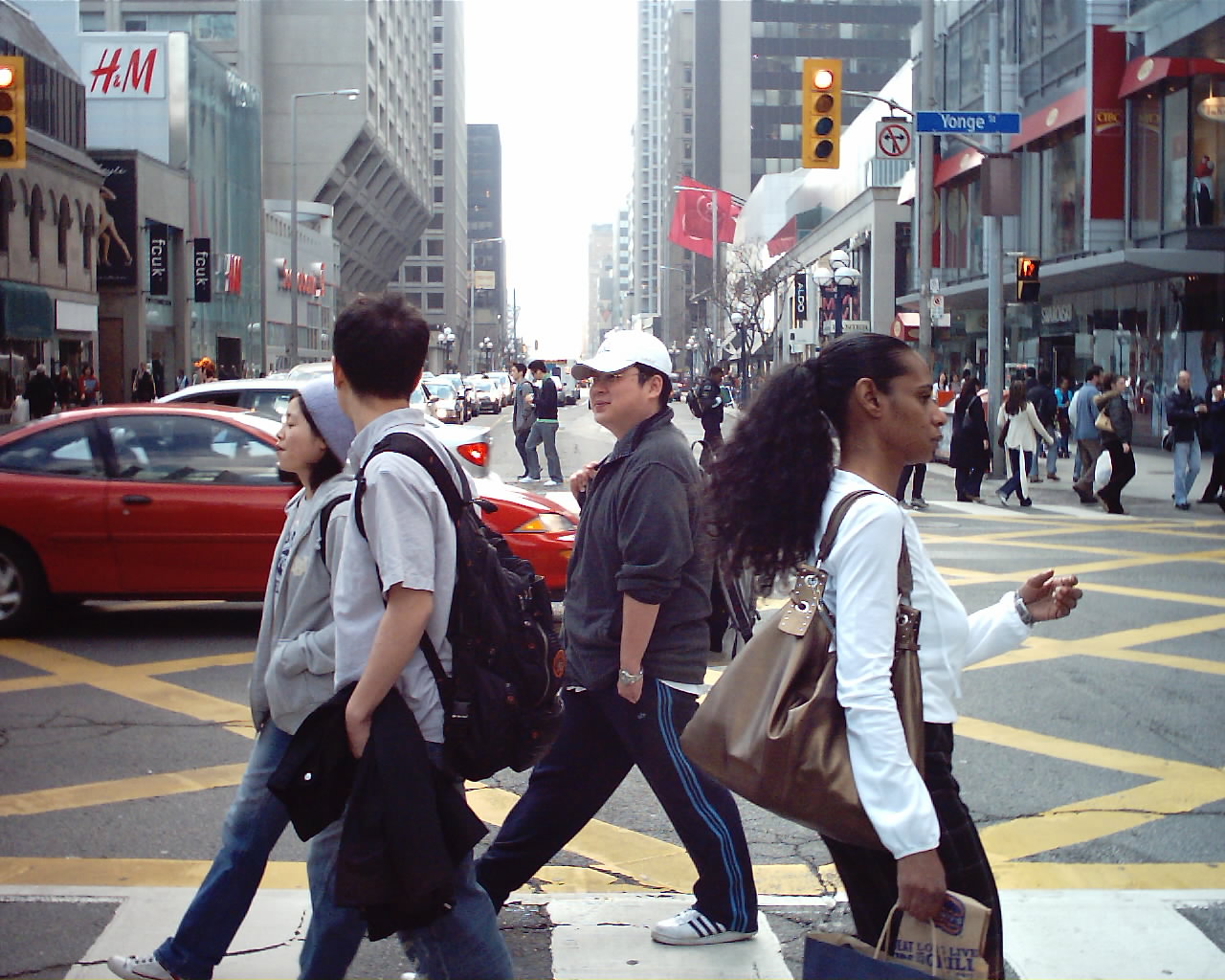 Photo of pedestrians at Bloor & Yonge