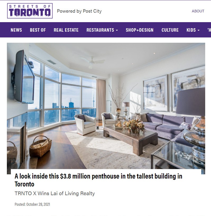 Feature article for condo listing in TRNTO magazine.