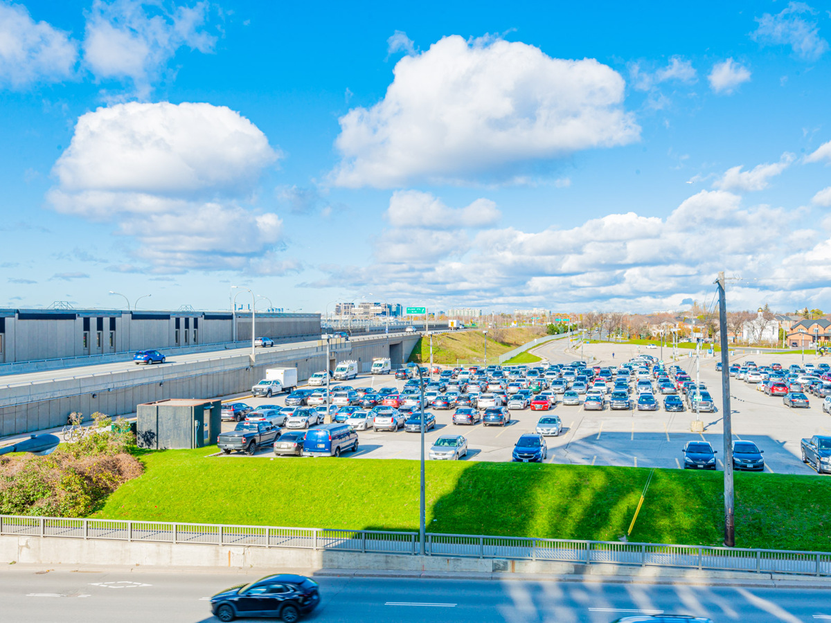 View of North York roads from 38 Monte Kwinter Court Unit 423 balcony.