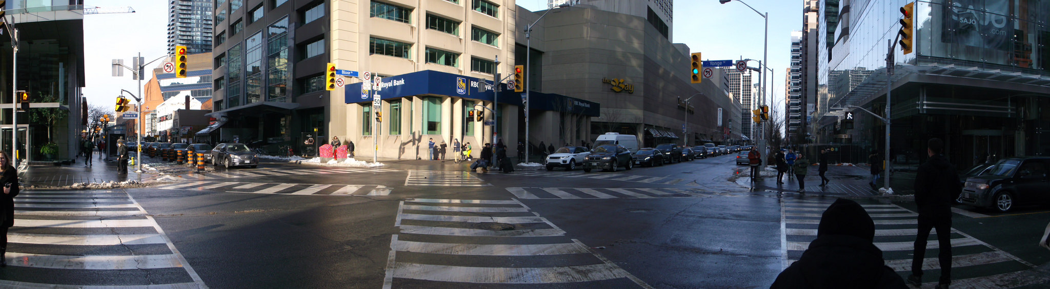 Street view of The Bay on Bloor and Yonge.