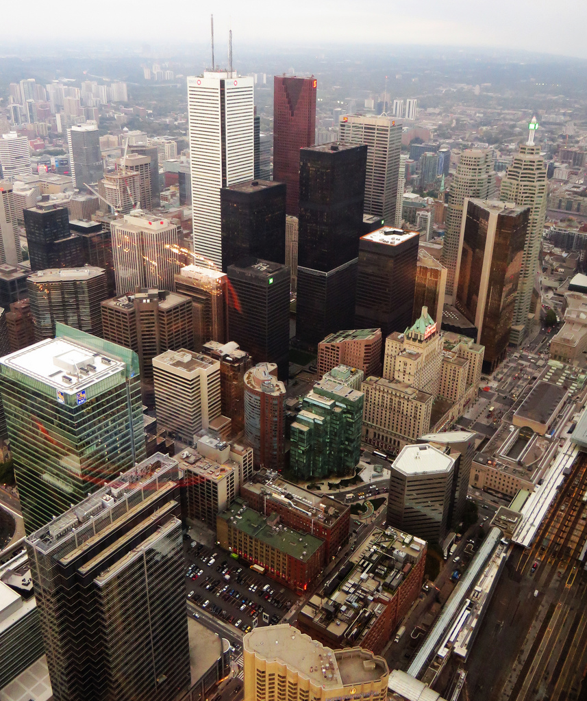 Sky view of Toronto's Bay Street Corridor