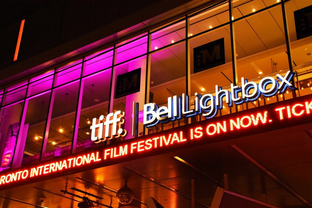 Colourful exterior of TIFF Bell Lightbox in Toronto's Entertainment District.