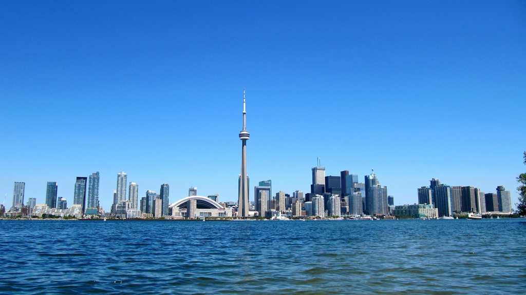 downtown toronto seen from water