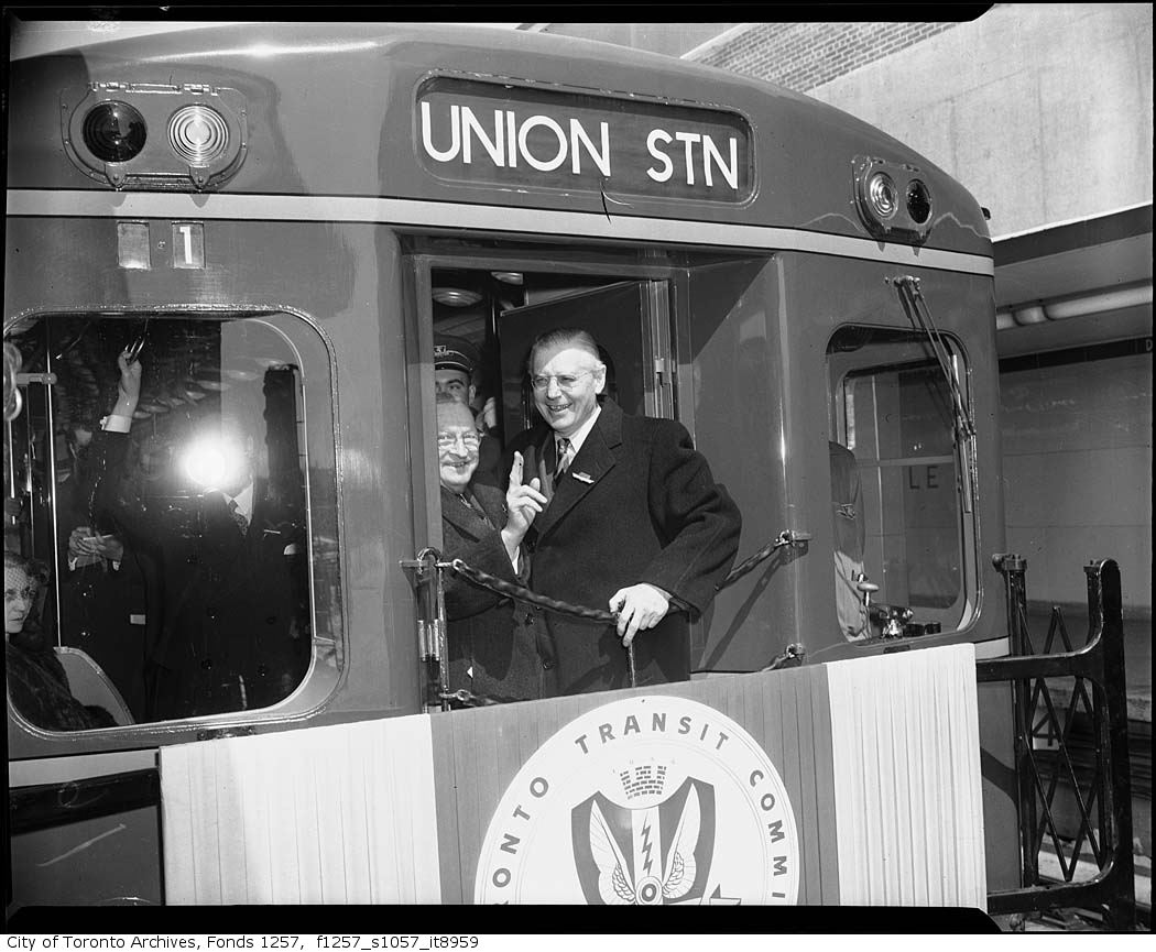 Black and white pic of Yonge and Eglinton subway