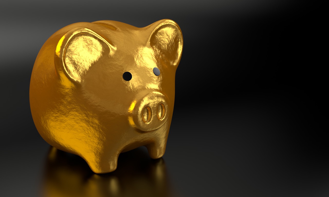 Gold piggy bank