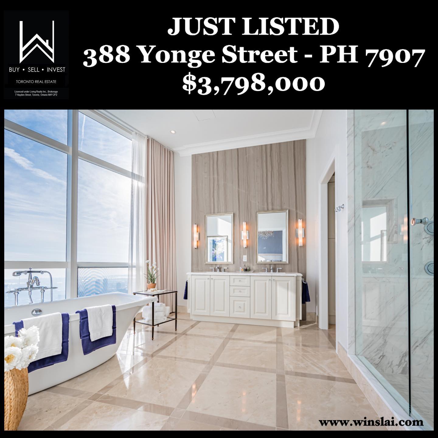 Just Listed flyer for 388 Yonge St Ph 7907.