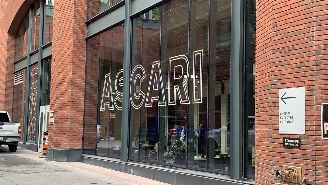 Ascari restaurant with huge glass windows.