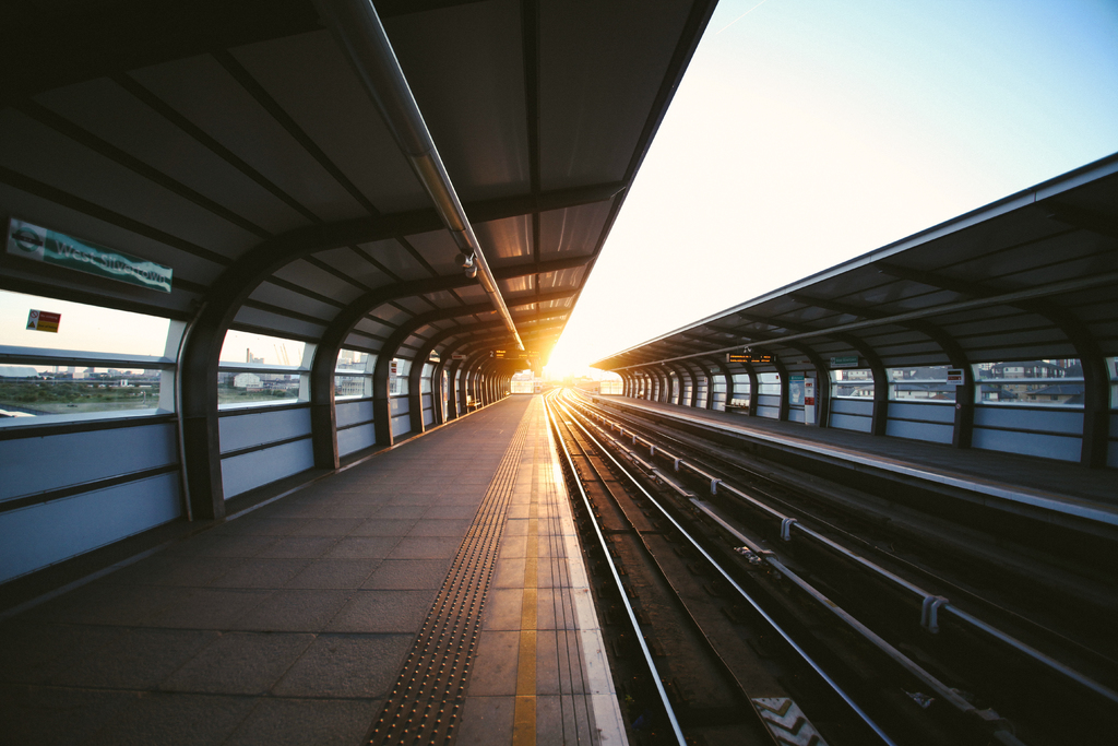 LRT or Light Rail Transit at sunset