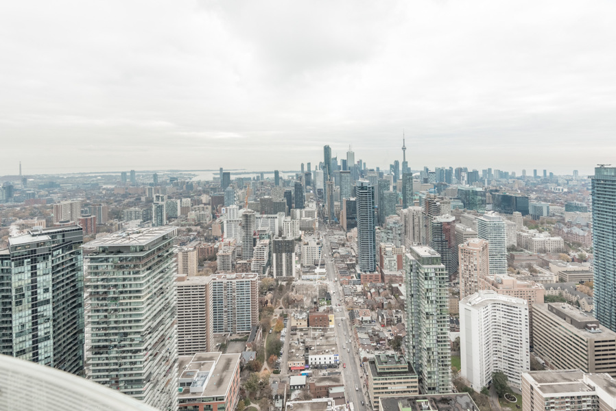 Image shows balcony view of Toronto