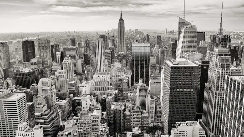 Black and white image of New York