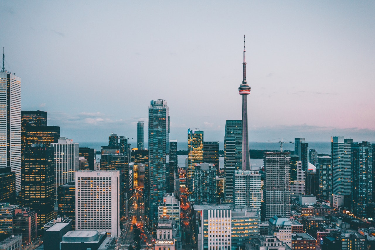 Toronto from far away. Photo shows how the winter housing market is still attractive, despite weather.