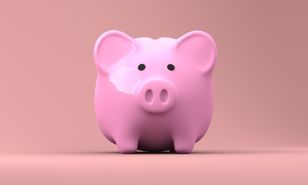 Cute pink piggy bank showing importance of saving money, another pre-buying tip.