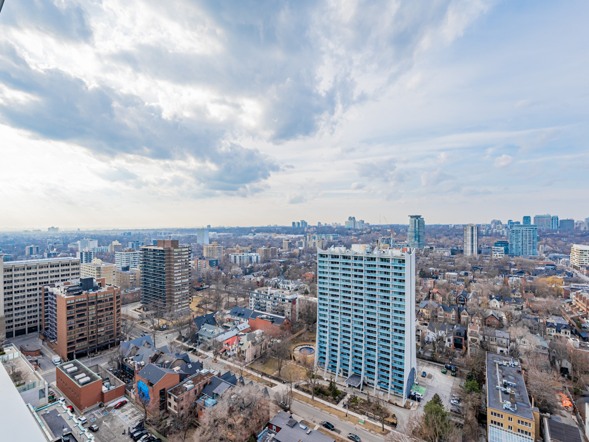 View of Yorkville, Toronto from 200 Bloor St W Unit 2405 balcony.