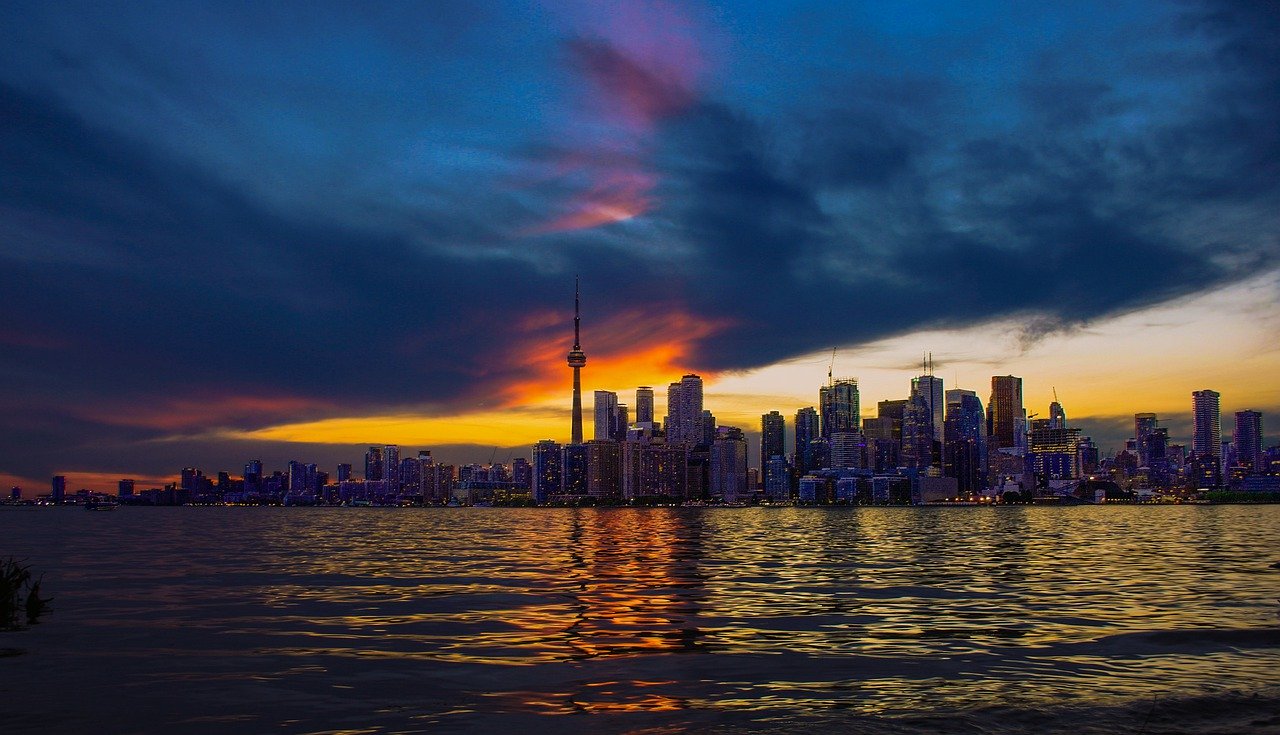 Toronto skyline evening showing July 2020 Housing Market optimism.