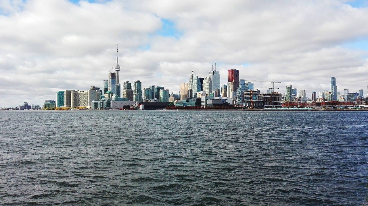 View of Toronto skyline from Lake Ontario.