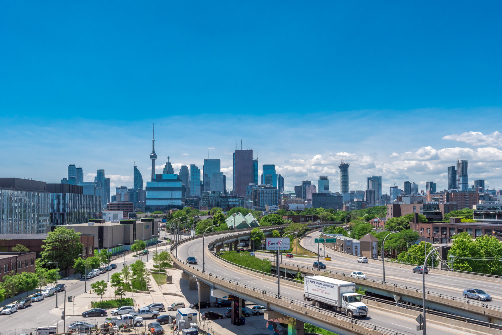 Toronto skyline seen from distance.