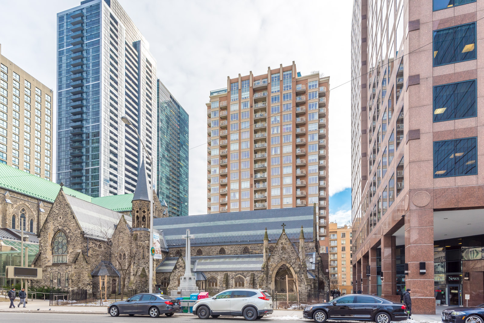 Photo of Church Street, church, and condo.