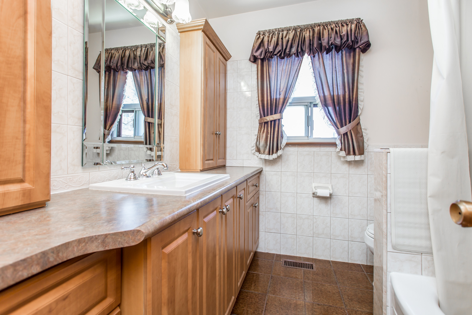 Photo of one of the home's two washrooms.