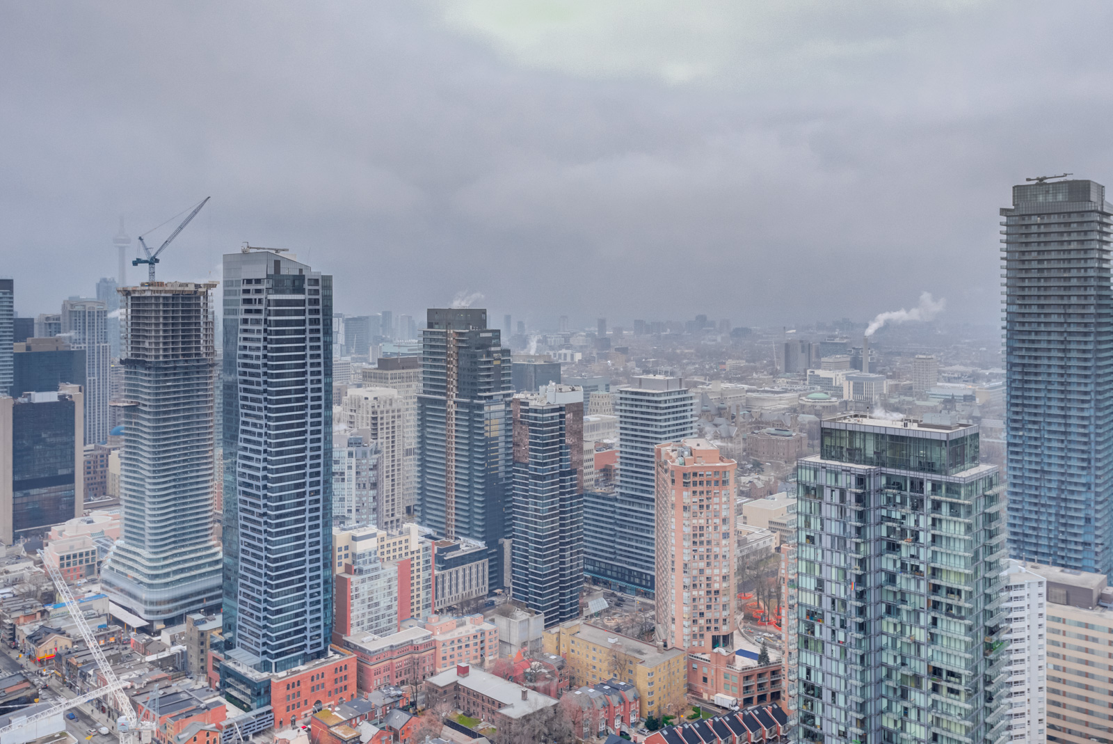 View of Yonge and Bloor from balcony of 33 Charles