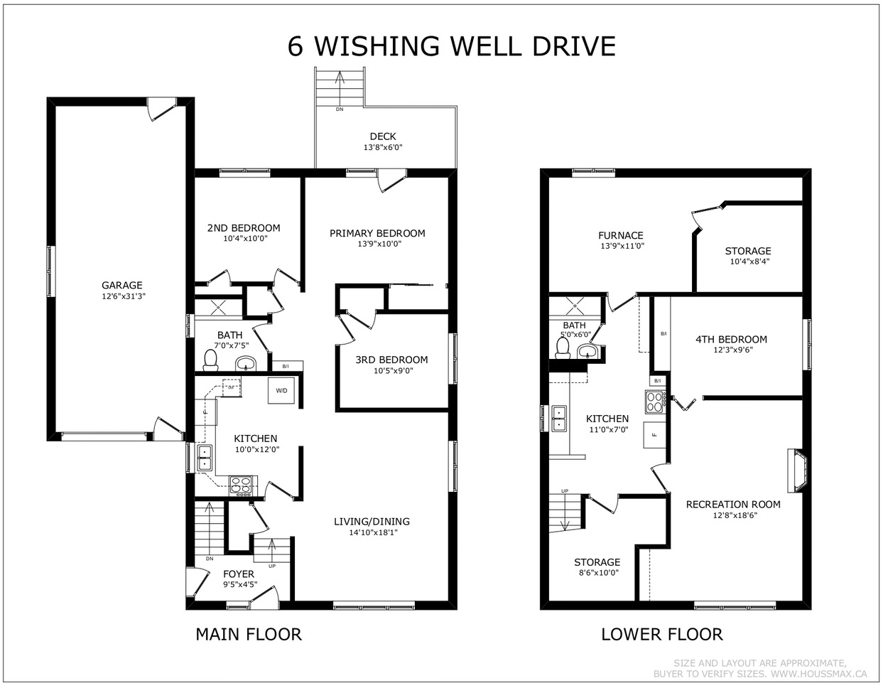 Floor plans for 6 Wishing Well Dr