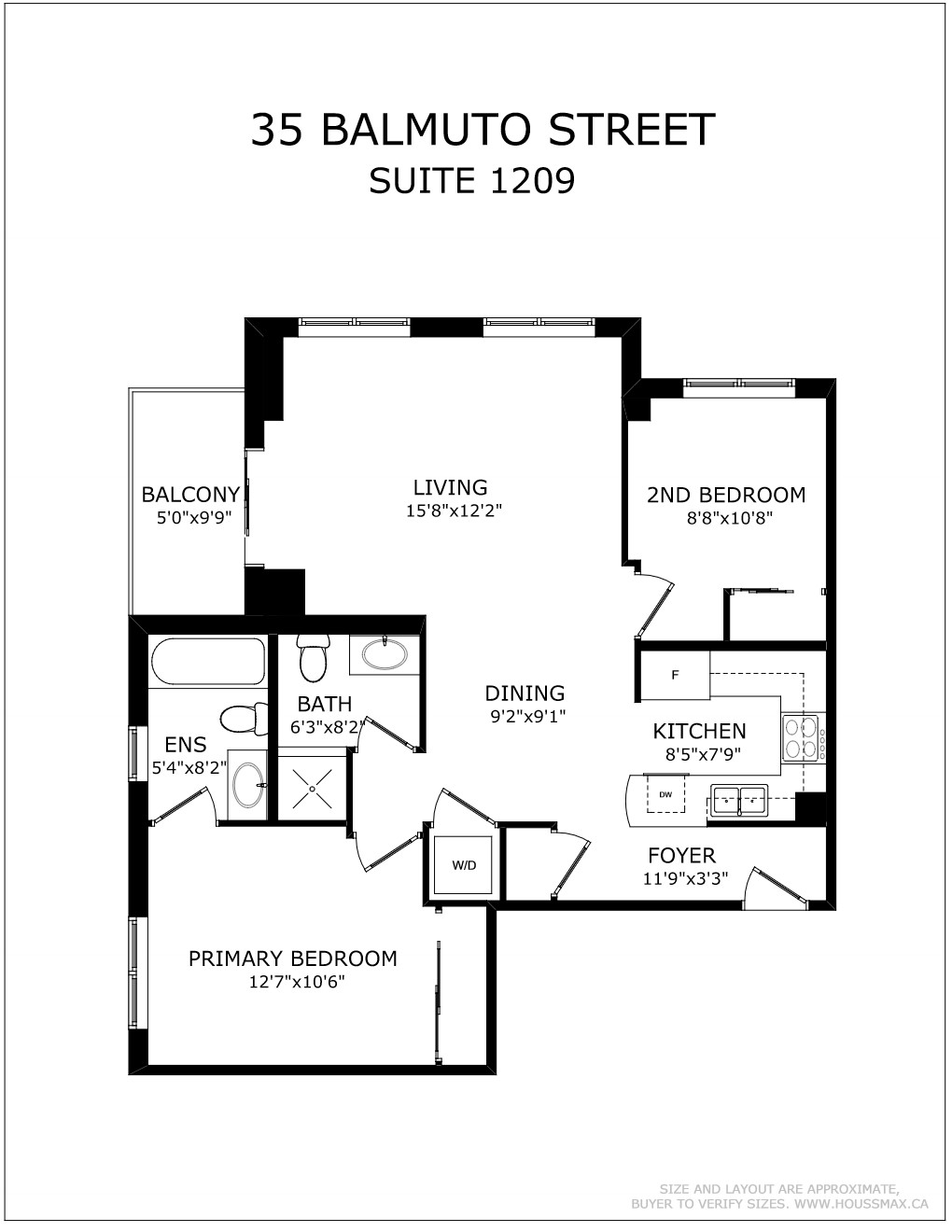 Floor plans for 35 Balmuto St Unit 1209.