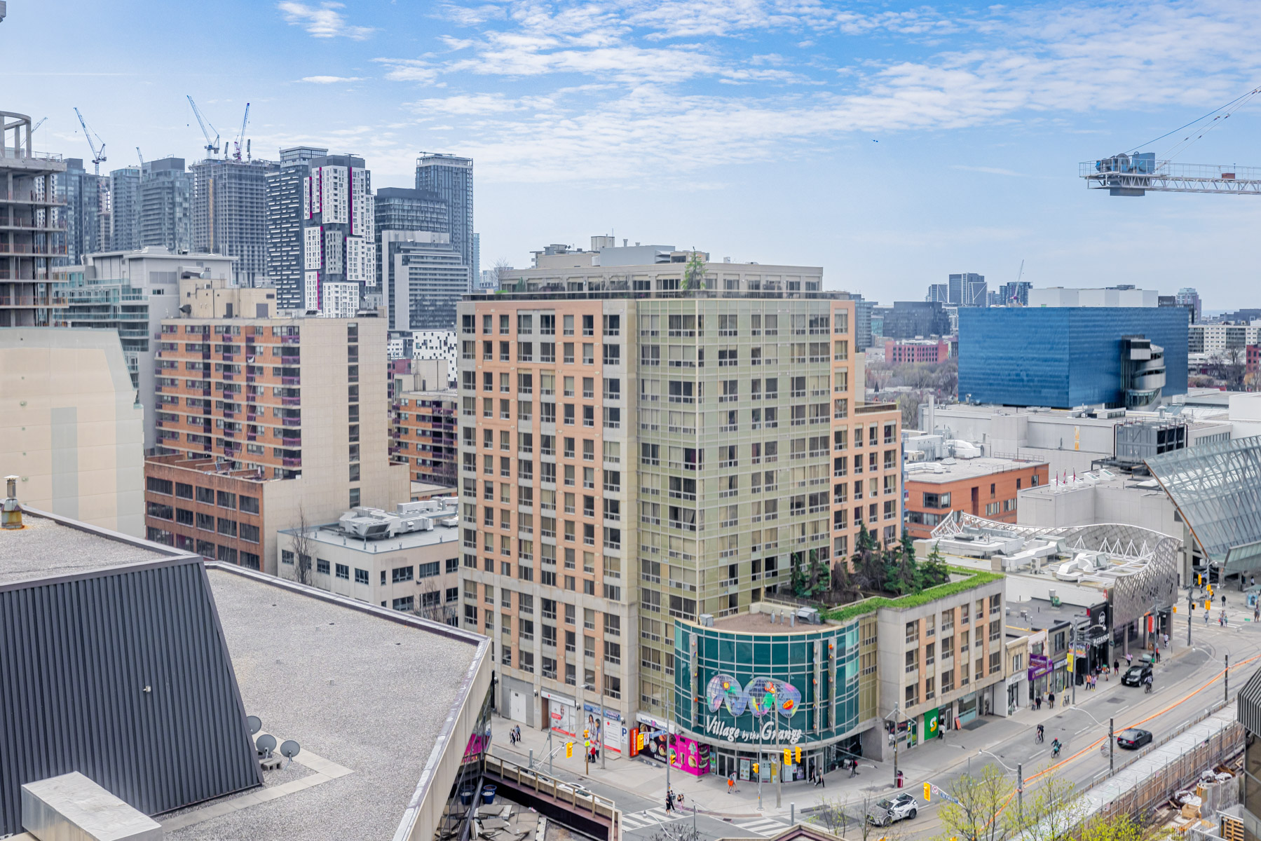 Village By The Grange food court and OCAD University seen from One Park Lane roof.