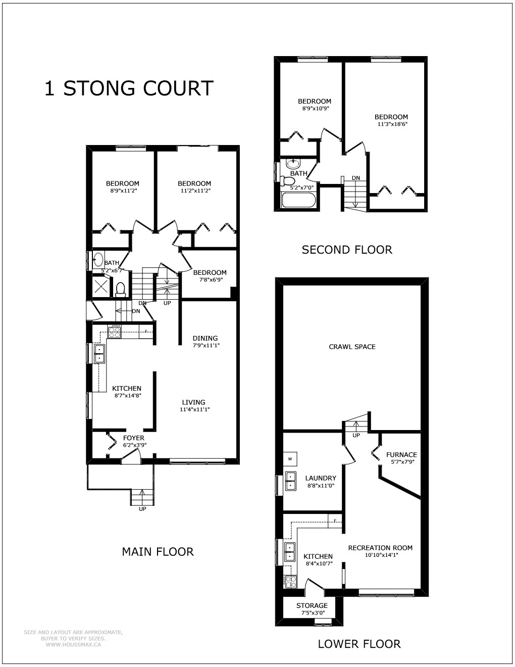 Floor Plans for 1 Stong Court.